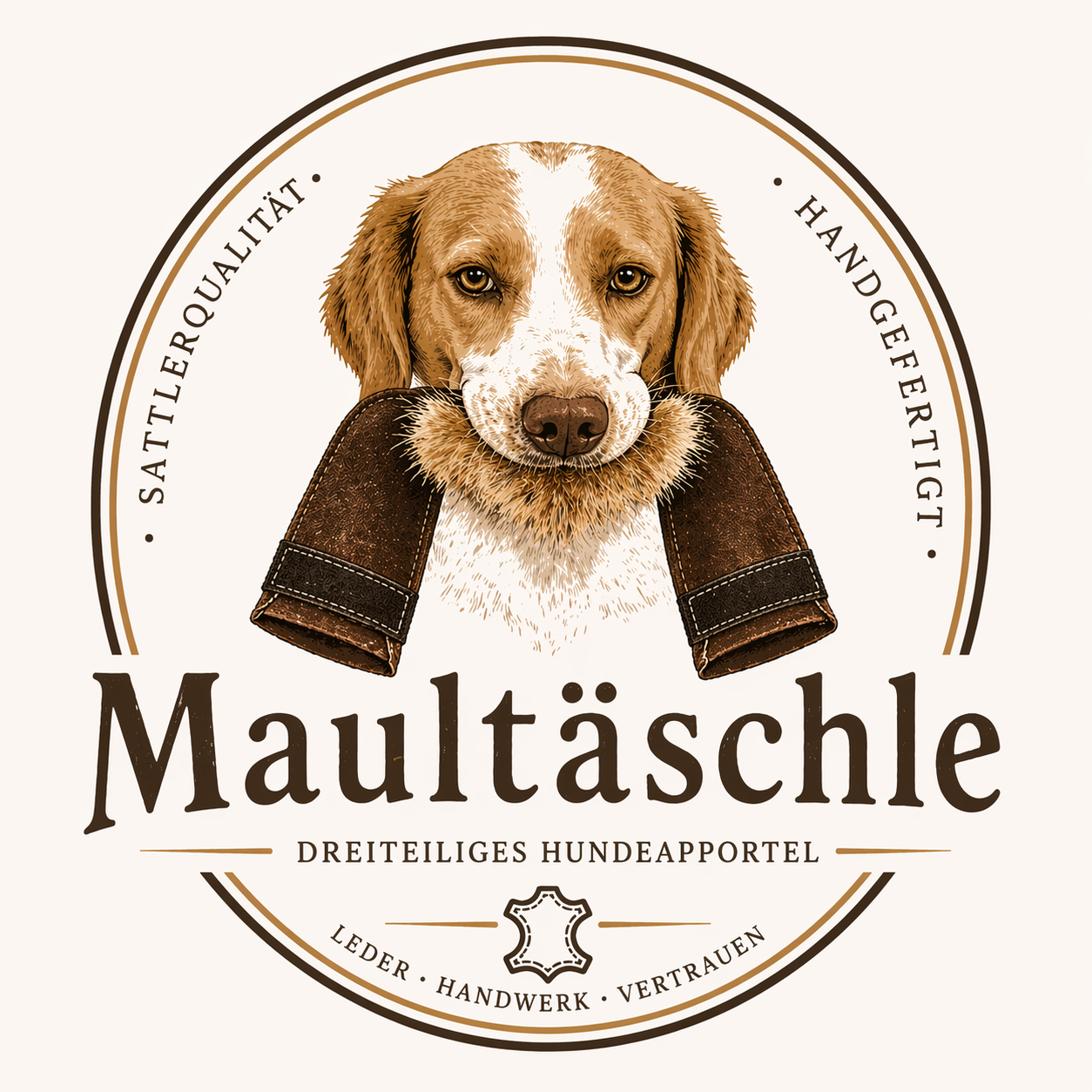 Maultäschle – Dreiteiliges Hundeapportel, Sattlerqualität, handgefertigt